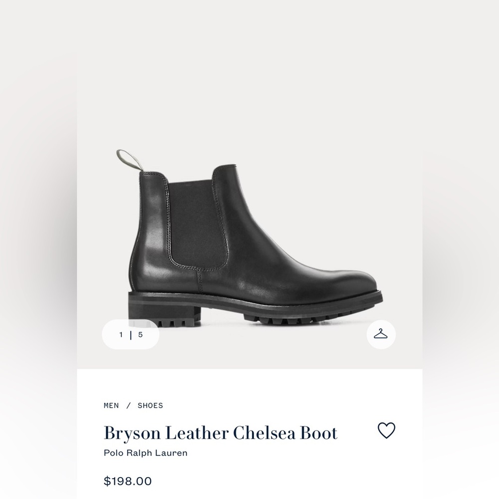 Ralph Lauren Bryson Leather Chelsea Boot (Men’s size 7/ Women’s size 8)